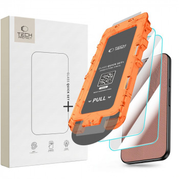 Verre trempé Tech-Protect Quick Set+ pour Google Pixel 9 / 9 Pro / 10 / 10 Pro / 11 / 11 Pro (2 pièces), transparent