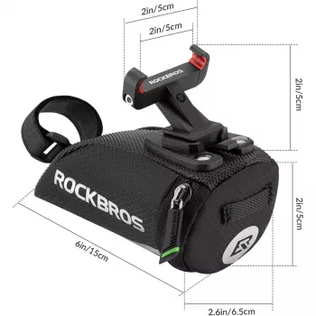 Sacoche de selle de vélo Rockbros C28, noir