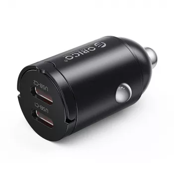 Chargeur de voiture Orico MiniRing MR-30-2C 30 W 2x USB-C, noir