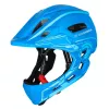 Casque de vélo enfant Wozinsky à visière intégrale avec feu arrière USB, taille S (52-56 cm), bleu