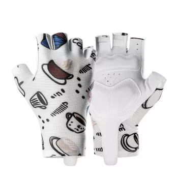 Gants de cyclisme femme à doigts courts amortissants Rockbros S389, taille L, blanc