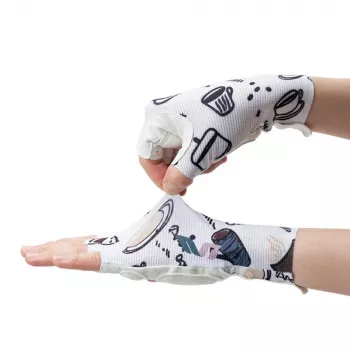 Gants de cyclisme femme à doigts courts amortissants Rockbros S389, taille L, blanc