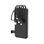 Batterie externe Wozinsky W11-B 10000mAh 10W avec câbles intégrés et lampe torche, noire
