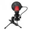 Microphone de studio gaming filaire sur pied Wozinsky WM-W111 avec rétroéclairage RGB, noir