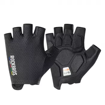 Gants de cyclisme courts amortissants Rockbros TLS004 ROAD TO SKY M, noir