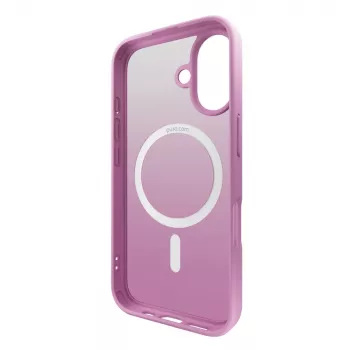Coque en silicone MagSafe Puro Gradient pour iPhone 16, rose