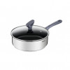 Tefal Daily Cook G7303255 Frying Pan, Saute Pan, Round, 24 cm, Stainless Steel, with Lid