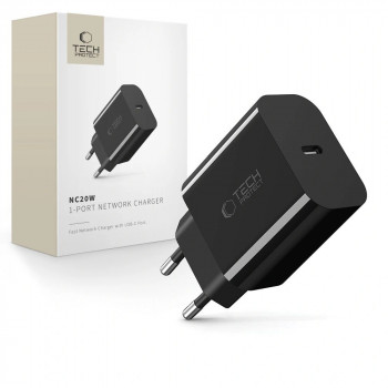 Chargeur mural USB-C Tech-Protect NC20W PD 20 W, noir