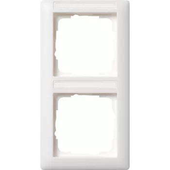 Cadre Gira 110227 vertical, 2 postes avec champ d'inscription, Standard 55, blanc pur, mat
