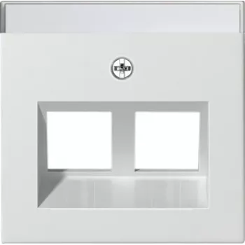 Cache Gira 264027 System 55 pour Modular Jack 30 degrés 2 postes, blanc pur satiné mat