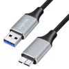 Câble Logilink CU0291 USB 3.0, A/M vers Micro-USB/M, 5 Gbps, nylon, métal, noir/argent, 2 m
