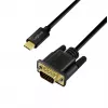 Câble USB 3.2 Gen1 Type-C Logilink UA0476, C/M vers VGA/M, 1080p/60 Hz, noir, 3 m
