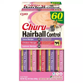 Friandises pour chats Inaba Cat Churu Hairball Control (60 x 14 g)