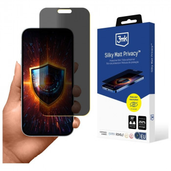 Film de protection d'écran anti-espion mat 3MK Silky Matt Privacy pour Apple iPhone 17 Pro