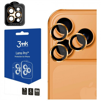 Verre trempé pour objectif photo 3MK Lens Protection Pro pour Apple iPhone 17 Pro / 17 Pro Max, orange