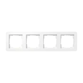 Cadre de recouvrement Gira 0214150, 4 postes, Gira E1, blanc pur, brillant