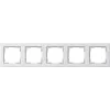 Cadre Gira E2 021522, 5 postes, blanc, mat, thermoplastique, sans vis