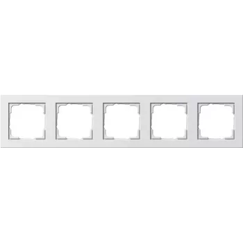 Cadre Gira E2 021522, 5 postes, blanc, mat, thermoplastique, sans vis