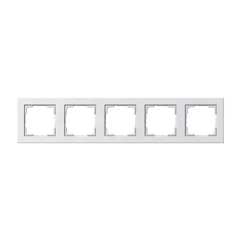 Cadre Gira E2 021522, 5 postes, blanc, mat, thermoplastique, sans vis