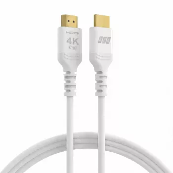 Câble HDMI EFB Elektronik HDMI-20-00013 High Speed avec Ethernet, 4K60Hz, 18 Gbit/s, 2 m, blanc, compatible HDMI 2.0