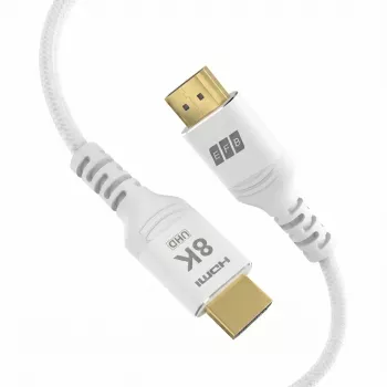 Câble HDMI EFB Elektronik HDMI-21-00012 Ultra High Speed, 8K60Hz, 48 Gbit/s, 3 m, blanc, compatible HDMI 2.1/2.0