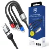 3MK Hyper Cable N-SERIES câble 6 en 1 USB-C / USB-A vers USB-C / MicroUSB / Lightning, QC 3.0, 18 W (9 V / 2 A), 1,2 m, noir