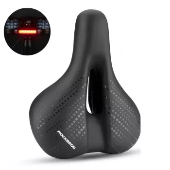 Selle de vélo VTT Rockbros 38218916002 avec lampe, noire