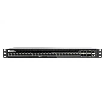 Switch administrable QNAP QSW-M7230P-2X4F24T L3 Lite, 2 x 100 Gigabit QSFP28 + 4 x 25 Gigabit SFP28 + 24 x 100/1000/2.5G/5G/10G (PoE++)