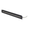 StarTech.com C6APANELSTP241UFT 24-Port 1U Feed-Through Patch Panel, shielded Cat6a, RJ45, 19", black