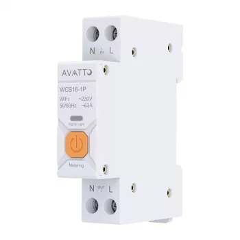 AVATTO WCB16 Smart WiFi Circuit Breaker 1P 16A 230V DIN Rail Energy Monitoring