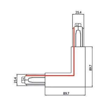 Brumberg 87126070 ONETRACK DALI SL 90° 3-Phase Corner Connector for Track Lighting, White