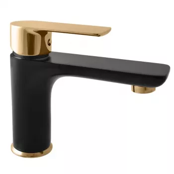 CONTIPRO DVT526 Basin Mixer Tap Matte Black/Gold Single Lever Deck Mounted