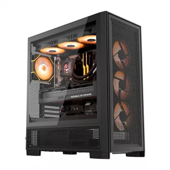 DarkFlash AIRNOVA Big Tower Computer Case, E-ATX, 3x 120mm Fans, USB-C Gen2, Black