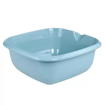 Saladier carré keeeper 13 L Björk 38x38x15 cm Nordic Blue, PP de qualité alimentaire, graduation intégrée et bec verseur