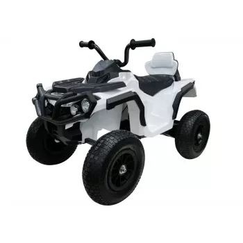 Quad électrique pour enfant LEAN CARS BDM0906 avec roues gonflées, LED, MP3, blanc