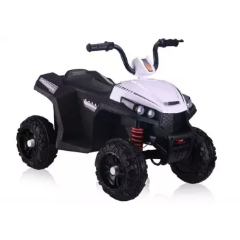S601 Electric Ride-On Quad with EVA Wheels and LED Lights, White