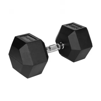 Haltère en fonte caoutchoutée hexagonale 27,5 kg REBEL ACTIVE