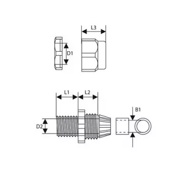 TRYTYT PG-16 Cable Gland, Light Grey (1 pc)